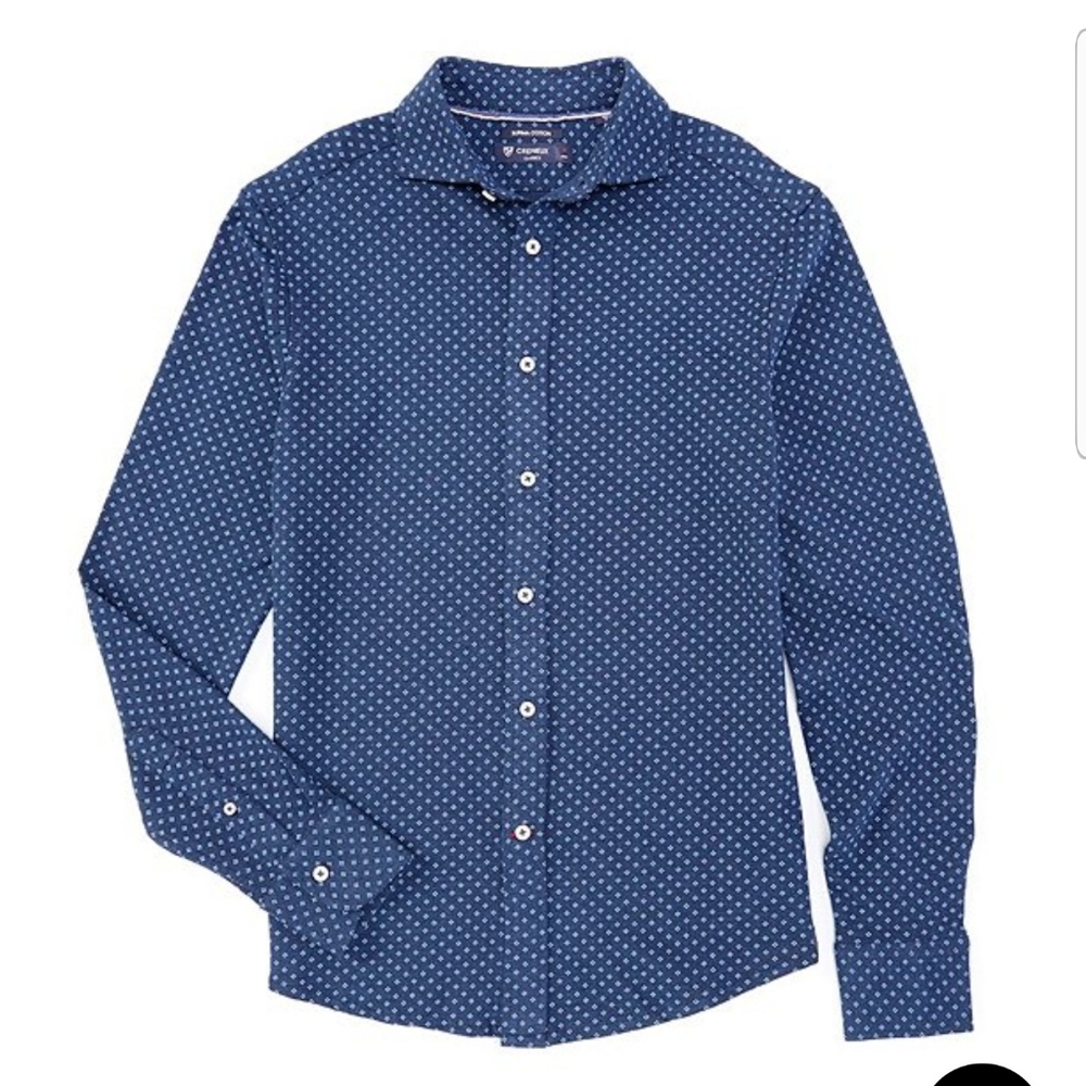 Dot Print Long-Sleeve Woven Shirt